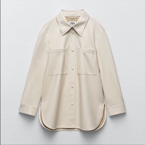 Zara Cream Leather Shirt